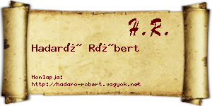 Hadaró Róbert névjegykártya
